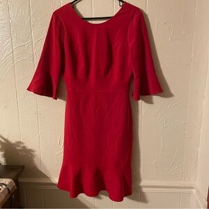 White House Black Market Scarlet Long Sleeve Dress